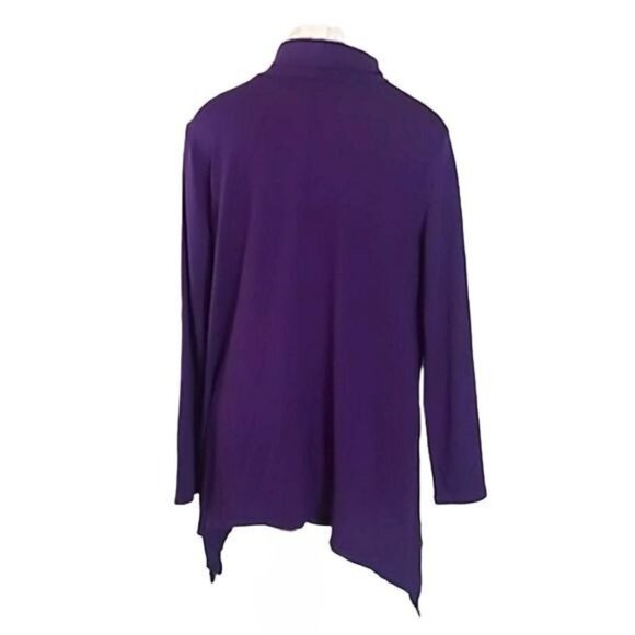 Terra & Sky Womens Purple Cowl Neck Sharkbite Tunic Top Size 0X (14W) - Picture 6 of 8